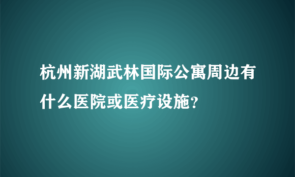 杭州新湖武林国际公寓周边有什么医院或医疗设施？