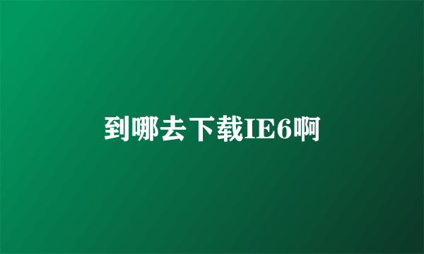 到哪去下载IE6啊