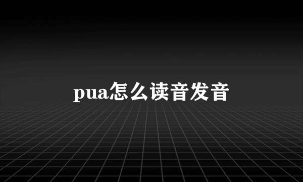 pua怎么读音发音