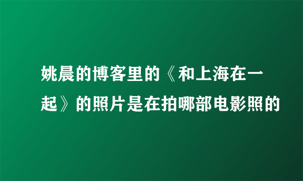 姚晨的博客里的《和上海在一起》的照片是在拍哪部电影照的