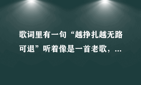 歌词里有一句“越挣扎越无路可退”听着像是一首老歌，男的唱的，求歌名