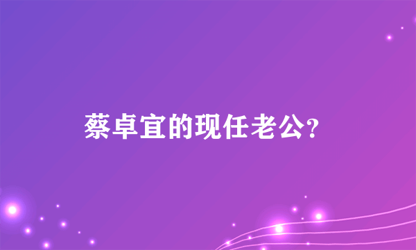 蔡卓宜的现任老公？