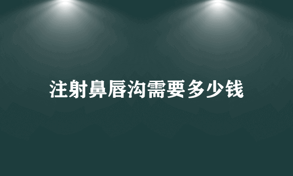 注射鼻唇沟需要多少钱