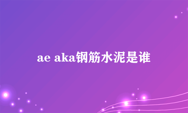 ae aka钢筋水泥是谁