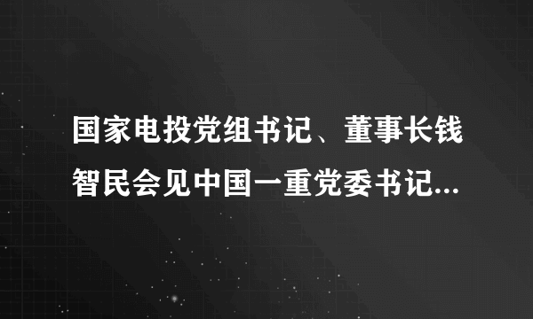 国家电投党组书记、董事长钱智民会见中国一重党委书记、董事长刘明忠