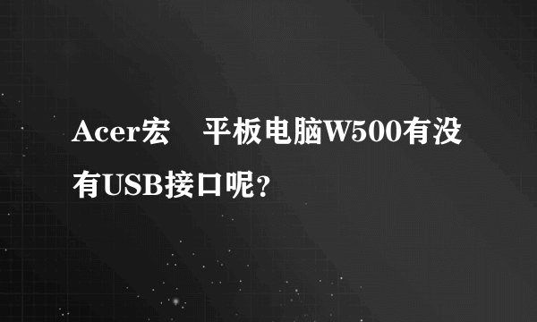 Acer宏碁平板电脑W500有没有USB接口呢？