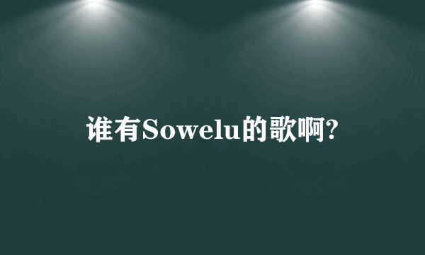 谁有Sowelu的歌啊?