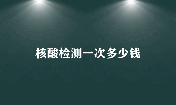 核酸检测一次多少钱