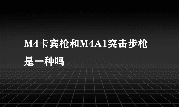 M4卡宾枪和M4A1突击步枪是一种吗