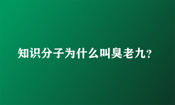 知识分子为什么叫臭老九？