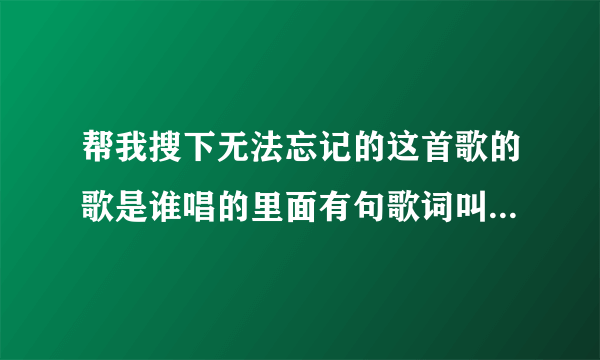 帮我搜下无法忘记的这首歌的歌是谁唱的里面有句歌词叫爱你的时光？