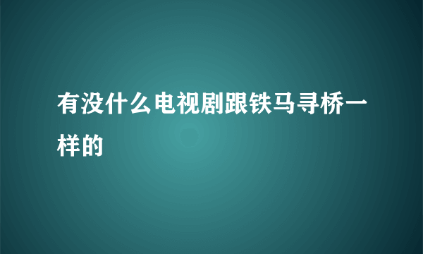 有没什么电视剧跟铁马寻桥一样的