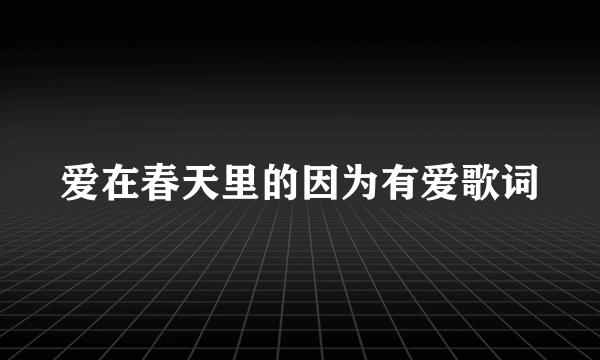 爱在春天里的因为有爱歌词