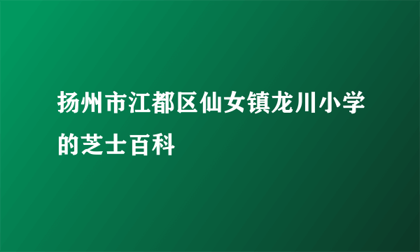 扬州市江都区仙女镇龙川小学的芝士百科