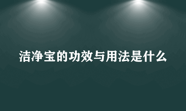 洁净宝的功效与用法是什么