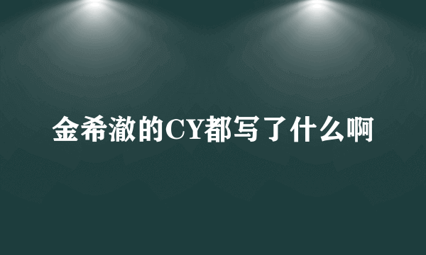 金希澈的CY都写了什么啊