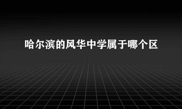 哈尔滨的风华中学属于哪个区