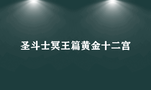 圣斗士冥王篇黄金十二宫