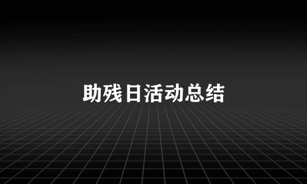 助残日活动总结