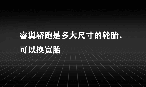 睿翼轿跑是多大尺寸的轮胎，可以换宽胎