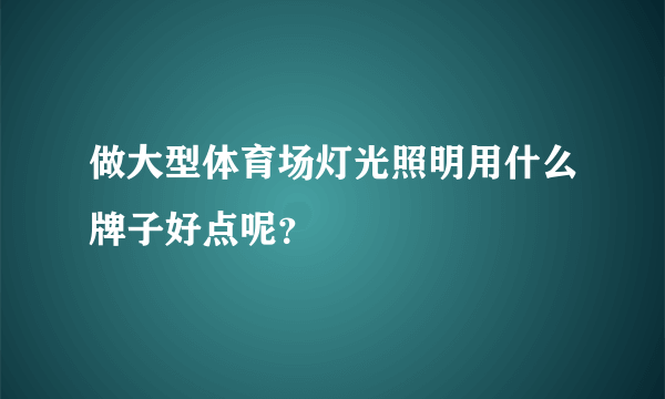 做大型体育场灯光照明用什么牌子好点呢？