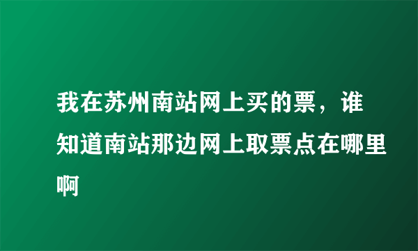 我在苏州南站网上买的票，谁知道南站那边网上取票点在哪里啊