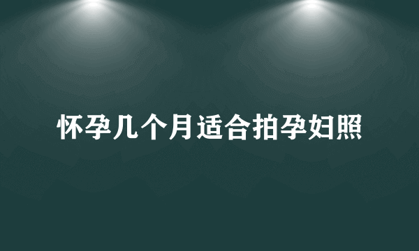 怀孕几个月适合拍孕妇照