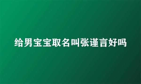 给男宝宝取名叫张谨言好吗