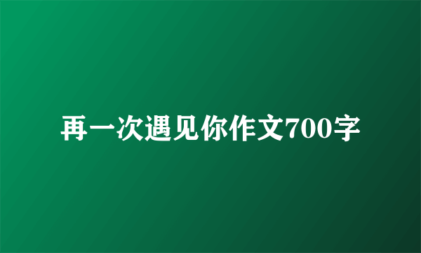 再一次遇见你作文700字