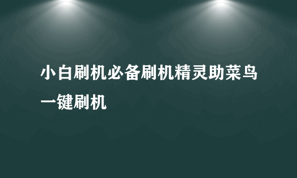 小白刷机必备刷机精灵助菜鸟一键刷机