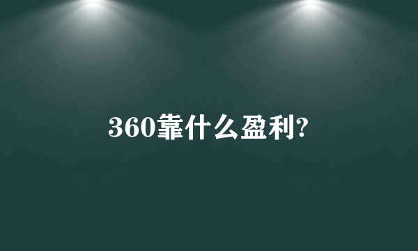 360靠什么盈利?