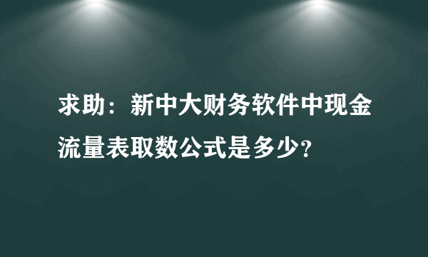 求助：新中大财务软件中现金流量表取数公式是多少？