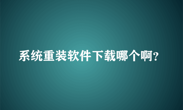 系统重装软件下载哪个啊？