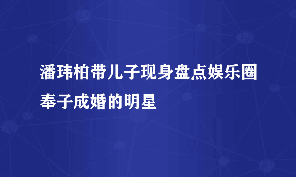 潘玮柏带儿子现身盘点娱乐圈奉子成婚的明星