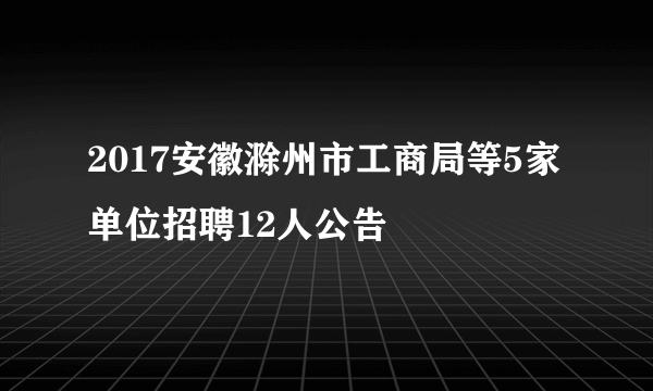 2017安徽滁州市工商局等5家单位招聘12人公告