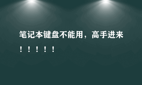 笔记本键盘不能用，高手进来！！！！！