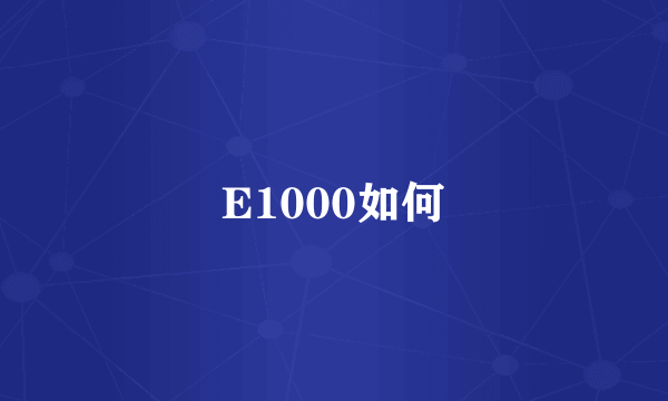 E1000如何