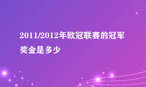 2011/2012年欧冠联赛的冠军奖金是多少