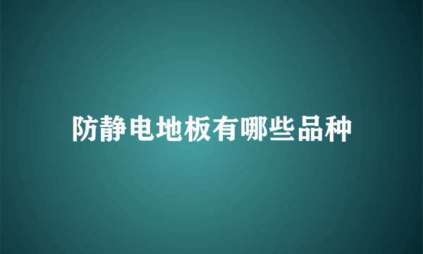 防静电地板有哪些品种