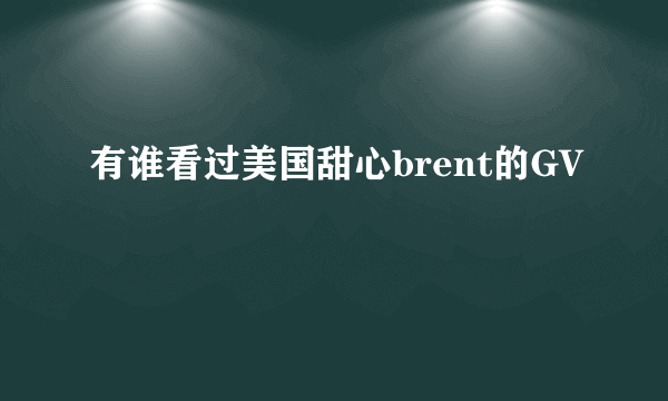 有谁看过美国甜心brent的GV