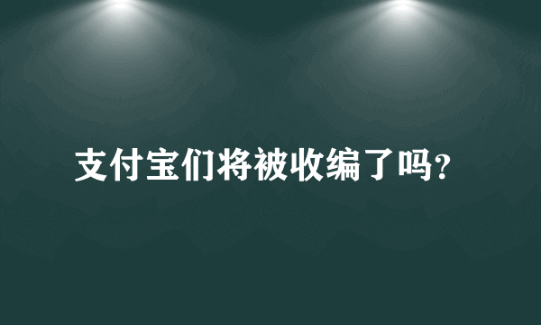 支付宝们将被收编了吗？