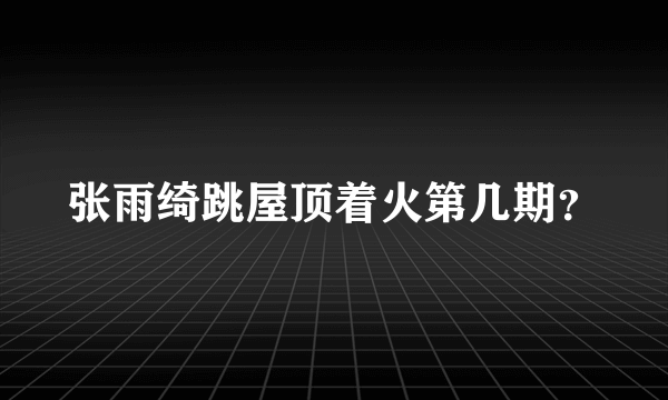 张雨绮跳屋顶着火第几期？