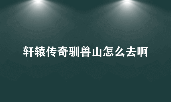 轩辕传奇驯兽山怎么去啊