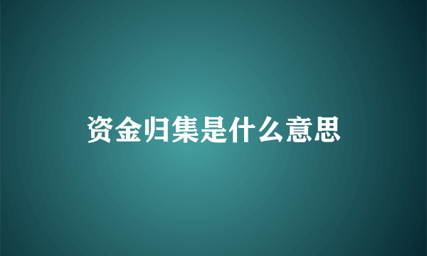 资金归集是什么意思