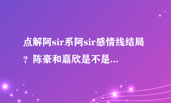 点解阿sir系阿sir感情线结局？陈豪和嘉欣是不是在一起了哟。