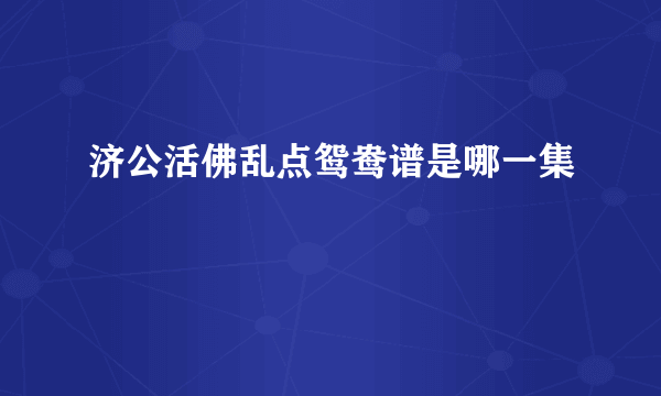 济公活佛乱点鸳鸯谱是哪一集