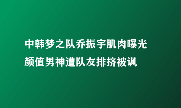 中韩梦之队乔振宇肌肉曝光  颜值男神遭队友排挤被讽