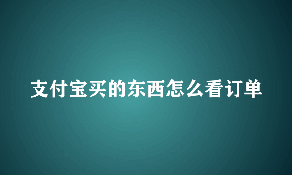 支付宝买的东西怎么看订单