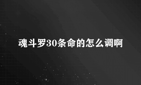 魂斗罗30条命的怎么调啊