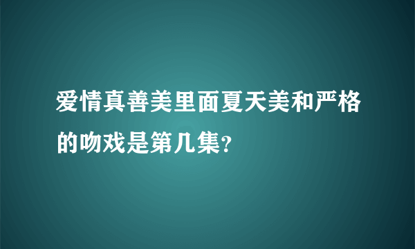 爱情真善美里面夏天美和严格的吻戏是第几集？